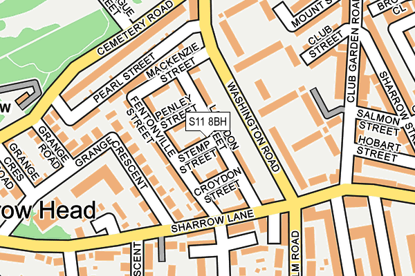 S11 8BH map - OS OpenMap – Local (Ordnance Survey)
