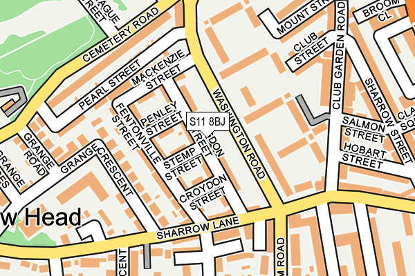 S11 8BJ map - OS OpenMap – Local (Ordnance Survey)