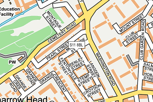 S11 8BL map - OS OpenMap – Local (Ordnance Survey)