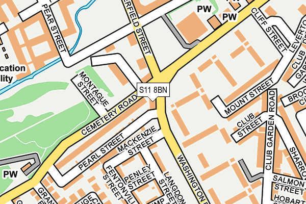 S11 8BN map - OS OpenMap – Local (Ordnance Survey)