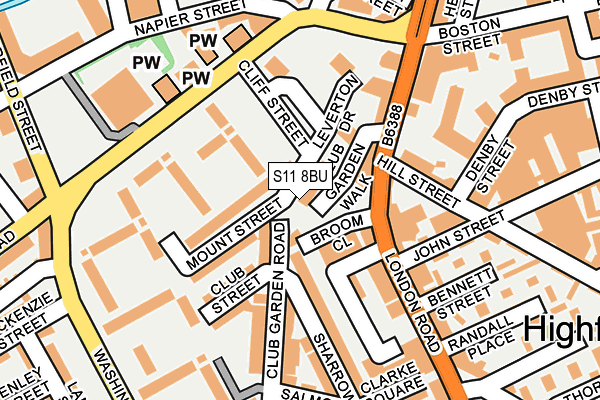 S11 8BU map - OS OpenMap – Local (Ordnance Survey)