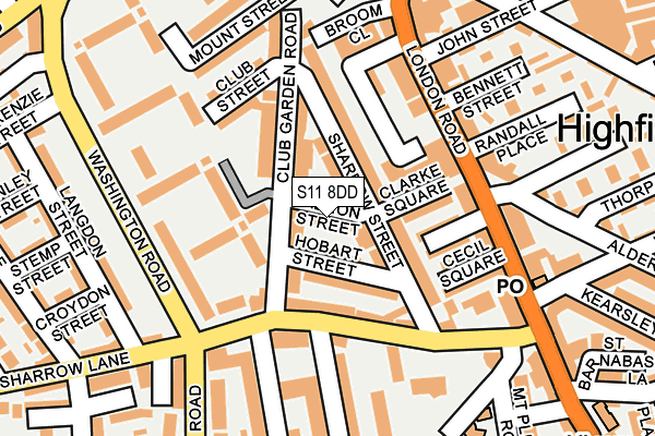 S11 8DD map - OS OpenMap – Local (Ordnance Survey)