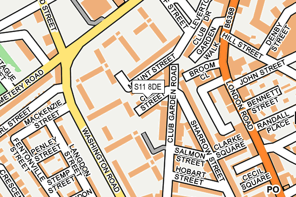 S11 8DE map - OS OpenMap – Local (Ordnance Survey)