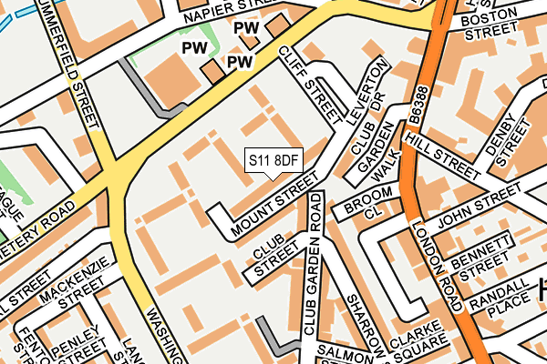 S11 8DF map - OS OpenMap – Local (Ordnance Survey)