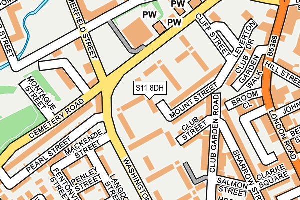 S11 8DH map - OS OpenMap – Local (Ordnance Survey)
