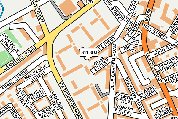 S11 8DJ map - OS OpenMap – Local (Ordnance Survey)
