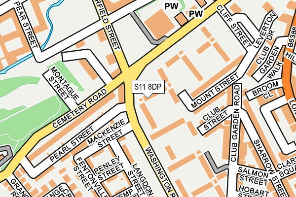 S11 8DP map - OS OpenMap – Local (Ordnance Survey)