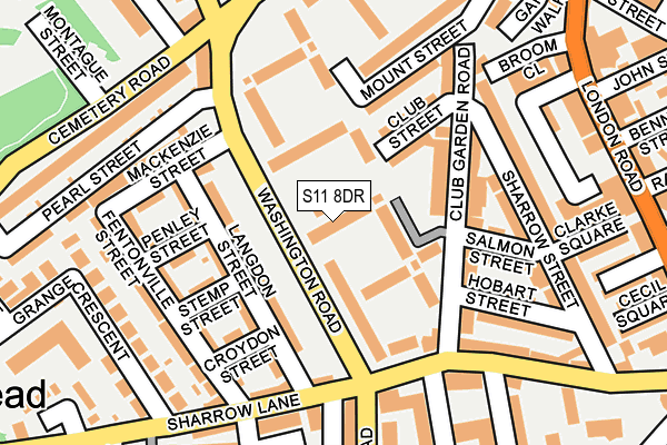 S11 8DR map - OS OpenMap – Local (Ordnance Survey)