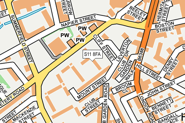 S11 8FA map - OS OpenMap – Local (Ordnance Survey)