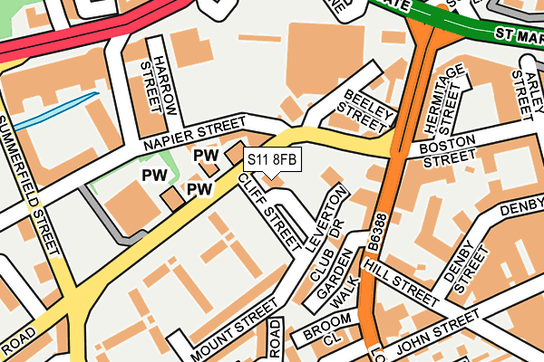 S11 8FB map - OS OpenMap – Local (Ordnance Survey)