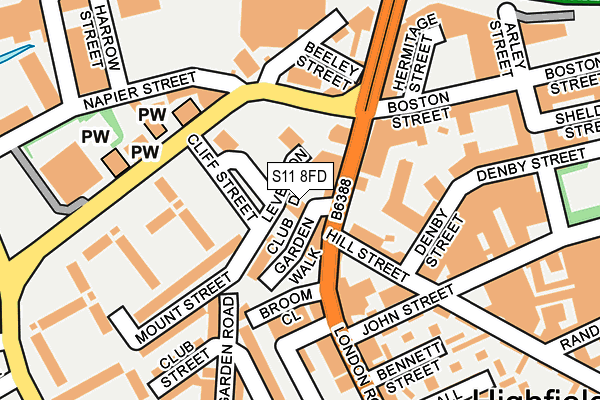 S11 8FD map - OS OpenMap – Local (Ordnance Survey)