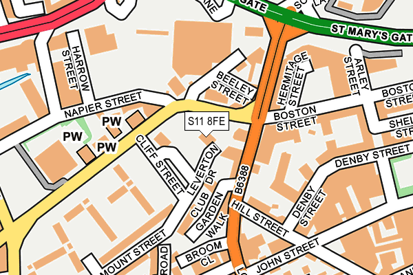 S11 8FE map - OS OpenMap – Local (Ordnance Survey)