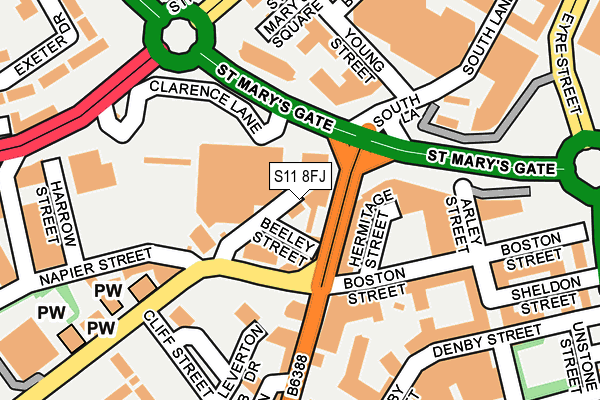 S11 8FJ map - OS OpenMap – Local (Ordnance Survey)