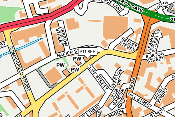 S11 8FP map - OS OpenMap – Local (Ordnance Survey)