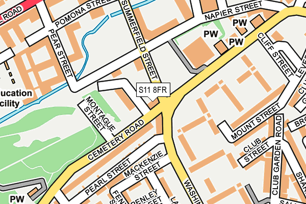 S11 8FR map - OS OpenMap – Local (Ordnance Survey)
