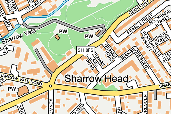 S11 8FS map - OS OpenMap – Local (Ordnance Survey)