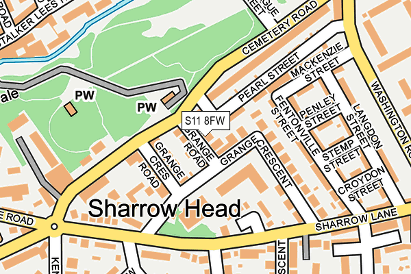 S11 8FW map - OS OpenMap – Local (Ordnance Survey)