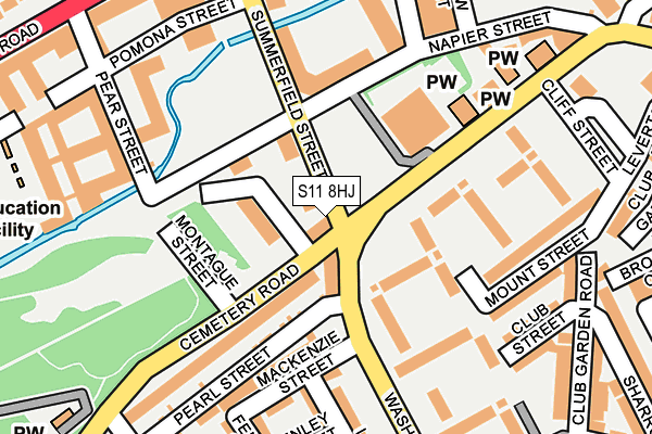 S11 8HJ map - OS OpenMap – Local (Ordnance Survey)