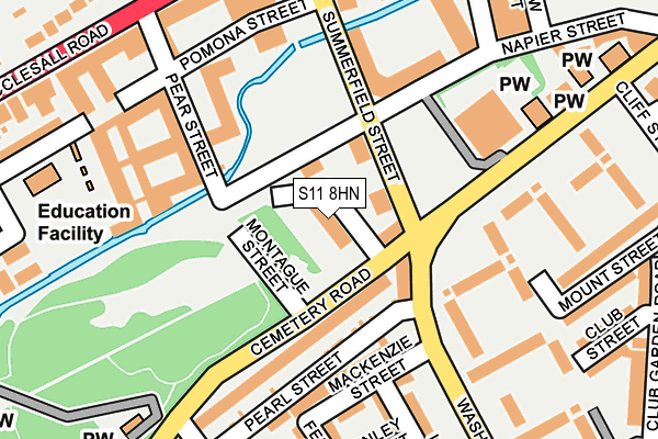 S11 8HN map - OS OpenMap – Local (Ordnance Survey)