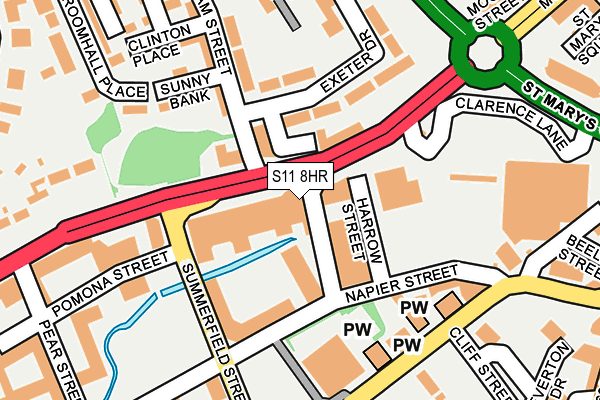 S11 8HR map - OS OpenMap – Local (Ordnance Survey)