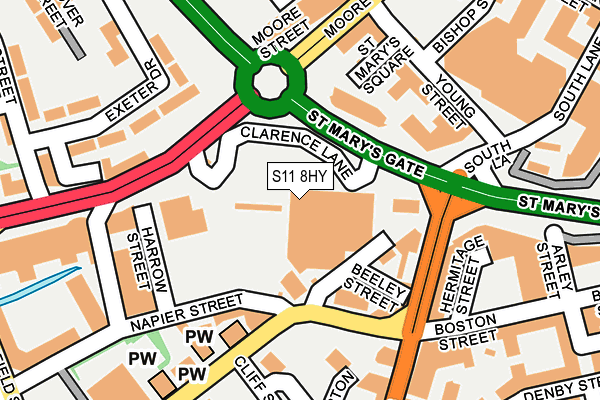 S11 8HY map - OS OpenMap – Local (Ordnance Survey)