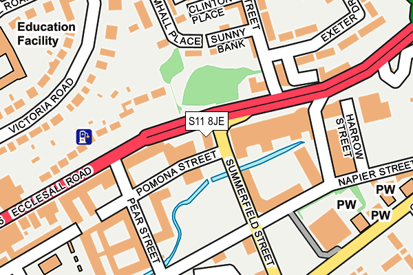 S11 8JE map - OS OpenMap – Local (Ordnance Survey)