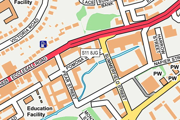 S11 8JG map - OS OpenMap – Local (Ordnance Survey)