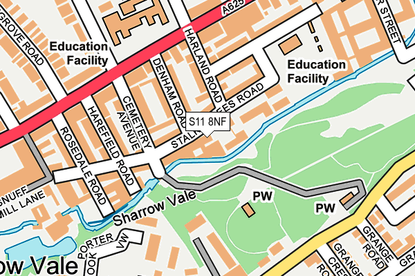 S11 8NF map - OS OpenMap – Local (Ordnance Survey)