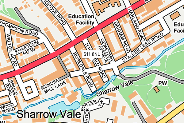 S11 8NU map - OS OpenMap – Local (Ordnance Survey)