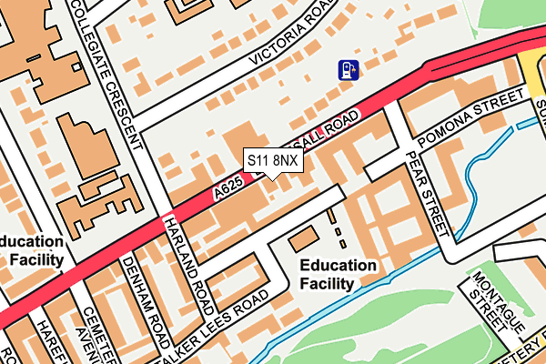 S11 8NX map - OS OpenMap – Local (Ordnance Survey)