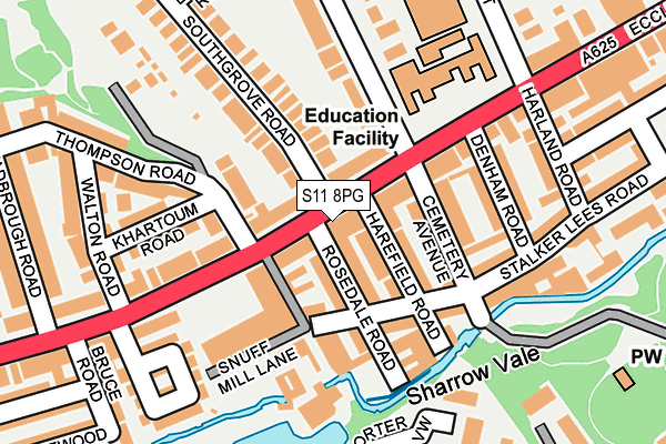 S11 8PG map - OS OpenMap – Local (Ordnance Survey)