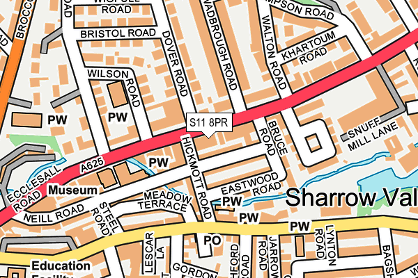 S11 8PR map - OS OpenMap – Local (Ordnance Survey)