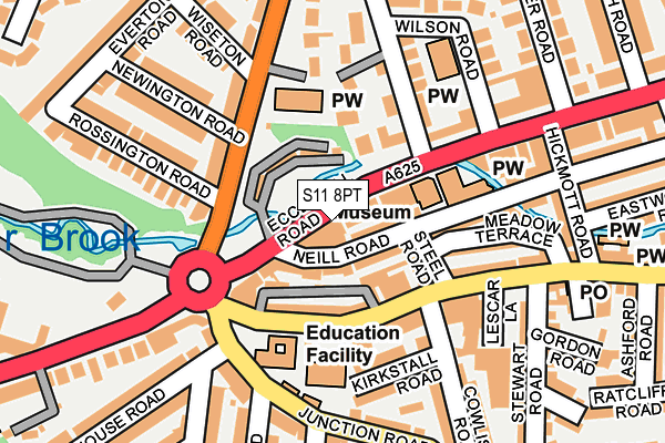S11 8PT map - OS OpenMap – Local (Ordnance Survey)