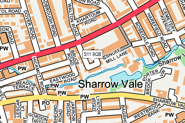 S11 8QB map - OS OpenMap – Local (Ordnance Survey)