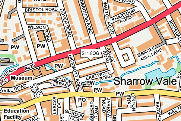 S11 8QG map - OS OpenMap – Local (Ordnance Survey)