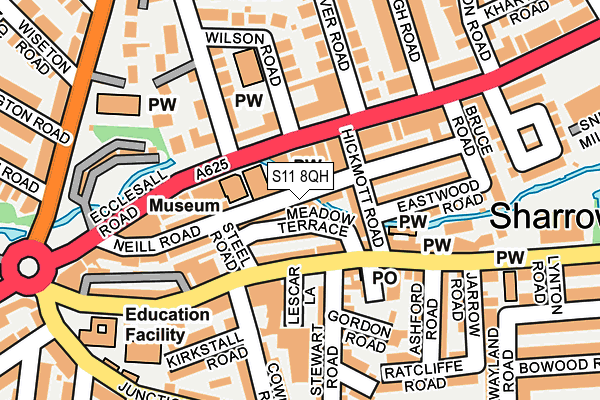 S11 8QH map - OS OpenMap – Local (Ordnance Survey)