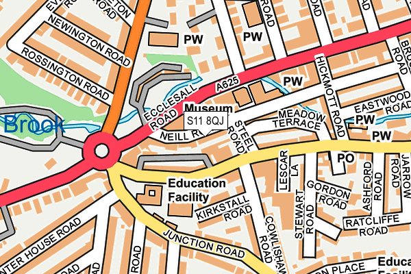 S11 8QJ map - OS OpenMap – Local (Ordnance Survey)