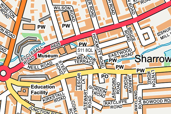 S11 8QL map - OS OpenMap – Local (Ordnance Survey)