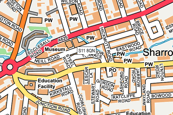 S11 8QN map - OS OpenMap – Local (Ordnance Survey)