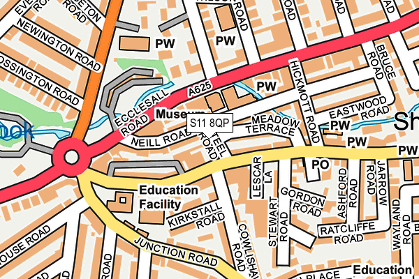 S11 8QP map - OS OpenMap – Local (Ordnance Survey)