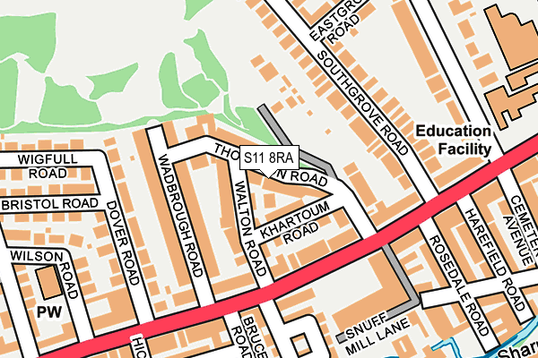 S11 8RA map - OS OpenMap – Local (Ordnance Survey)