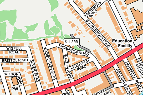 S11 8RB map - OS OpenMap – Local (Ordnance Survey)