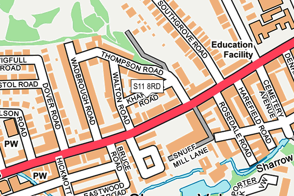 S11 8RD map - OS OpenMap – Local (Ordnance Survey)
