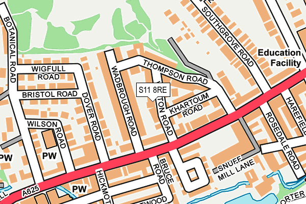 S11 8RE map - OS OpenMap – Local (Ordnance Survey)