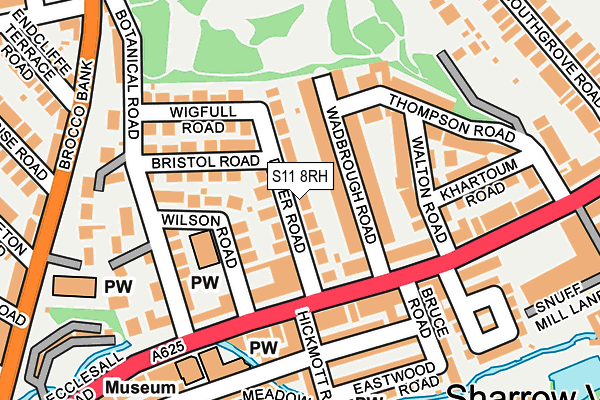 S11 8RH map - OS OpenMap – Local (Ordnance Survey)