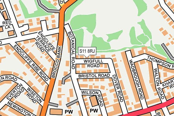 S11 8RJ map - OS OpenMap – Local (Ordnance Survey)