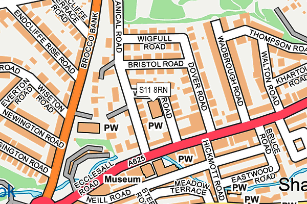 S11 8RN map - OS OpenMap – Local (Ordnance Survey)