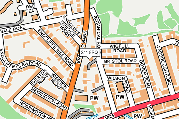 S11 8RQ map - OS OpenMap – Local (Ordnance Survey)