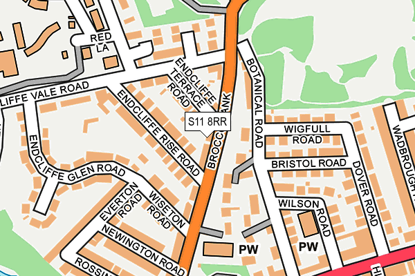 S11 8RR map - OS OpenMap – Local (Ordnance Survey)