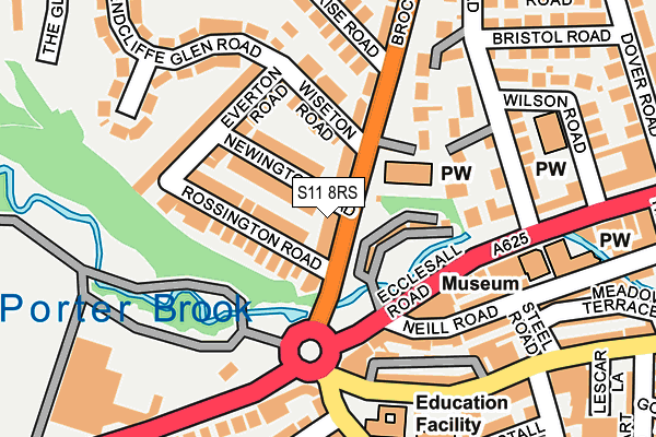 S11 8RS map - OS OpenMap – Local (Ordnance Survey)